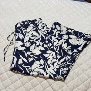 A New Day Navy and White Floral Pants